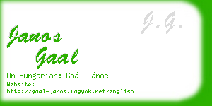 janos gaal business card